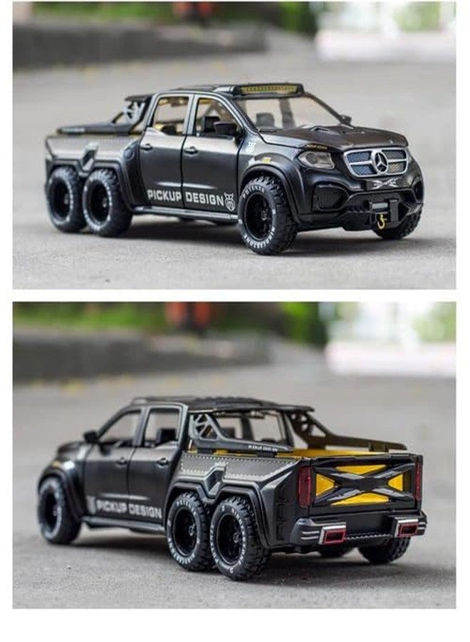 KING FORU Exclusive Alloy Metal Pull Back Die-cast Car Scale Model with Sound Light Mini Auto Toy for Kids Metal Model Toy Car with Sound and Light New Version (AMG*6-6-PICKUP- Multicolor) - Image 3